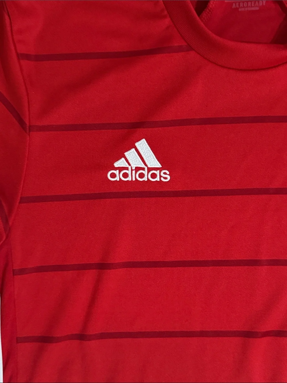 Adidas AeroReady Red Striped Performance Soccer Jersey Shirt Men’s Medium